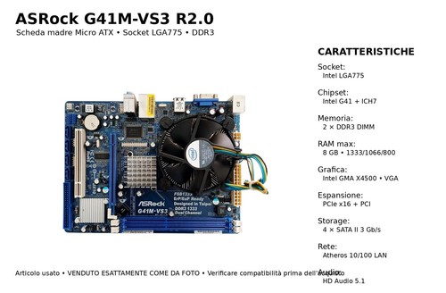 Asrock g41m vs3 - asrock, scheda